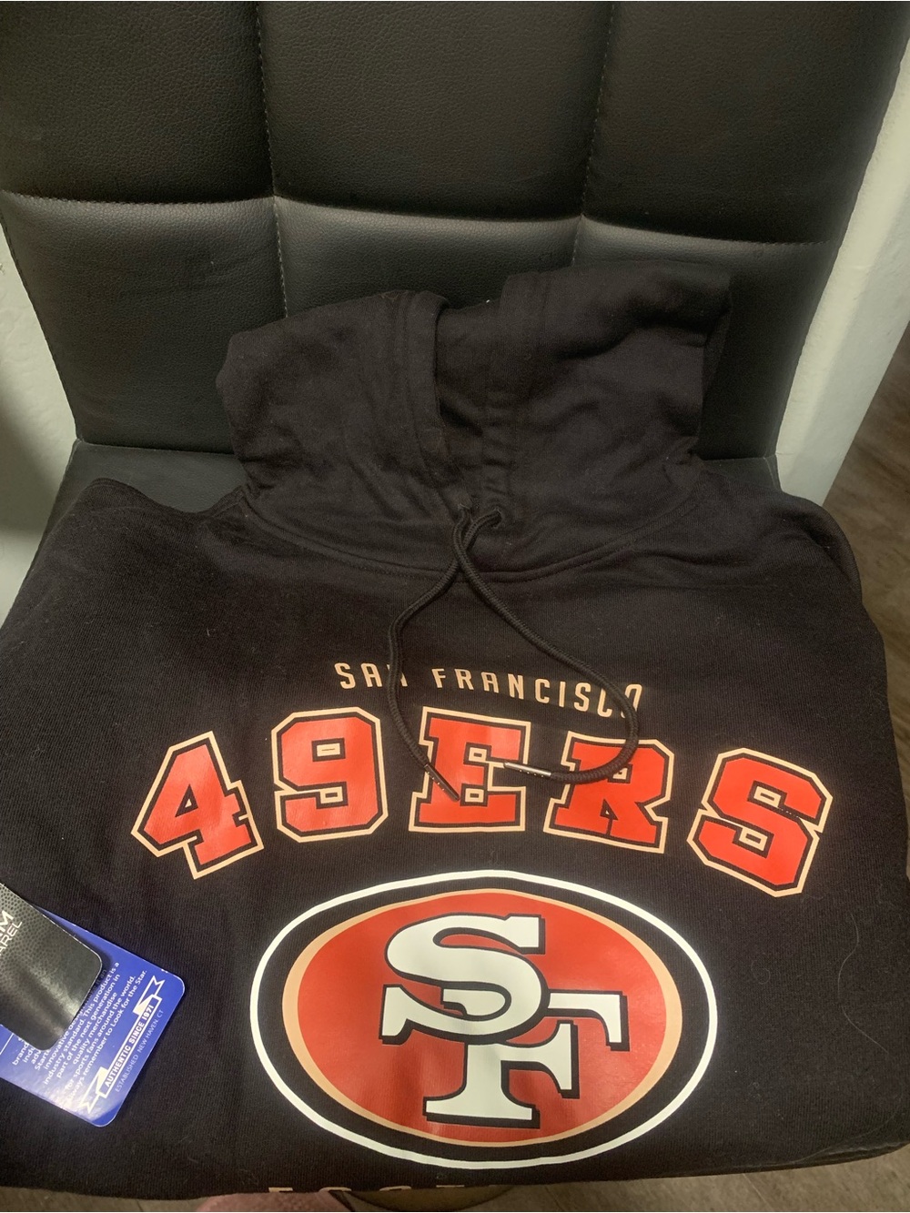 STARTER San Francisco 49ERS Black Hoodie with Red and White Logo